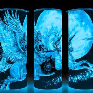 Glow in the Dark She-Ra Princess of Power and Swift Wind 80s Cup Mug Tumbler